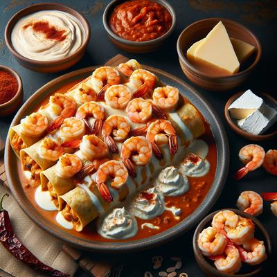 Image of Shrimp Enchiladas with Goat Cheese and Chipotle Cream
