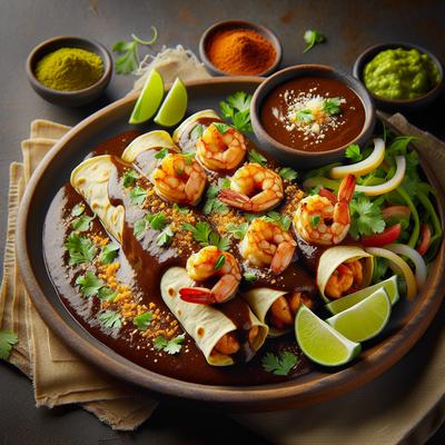 Image of Shrimp Enchiladas with Mole