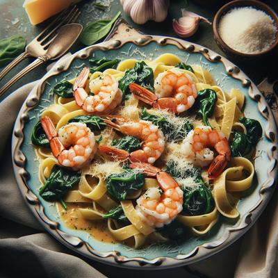 Image of Shrimp Florentine with Pasta