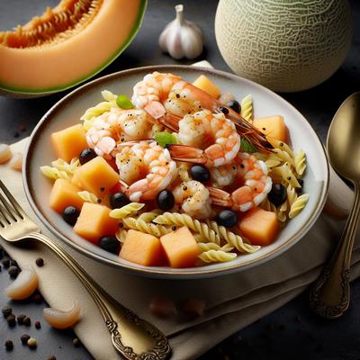 Image of Shrimp in Cantaloupe with Orzo Pasta