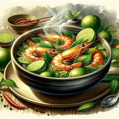 Image of Shrimp in Hot Lime Leaf Broth