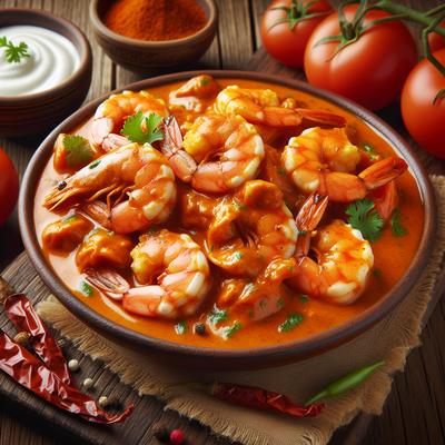 Image of Shrimp in Tomato Cream Curry Sauce