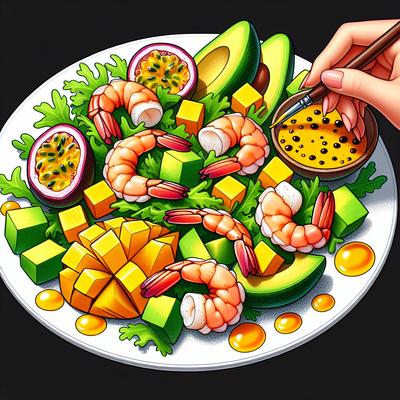 Image of Shrimp Mango and Avocado Salad W Passion Fruit Vinaigrette