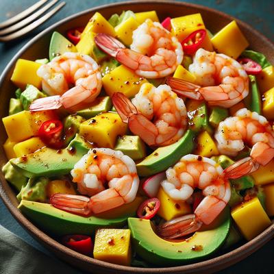 Image of Shrimp Mango and Avocado Salad with Sweet Chili Ginger Vinaigr