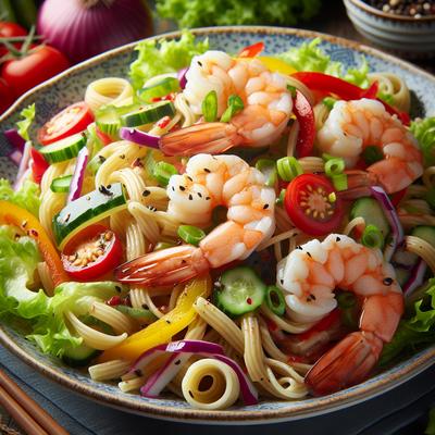 Image of Shrimp Pasta Salad with Asian Dressing