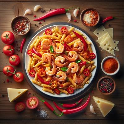 Image of Shrimp Pasta with a Chilli Tomato Alfredo