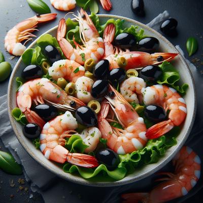Image of Shrimp Prawns and Olives Salad