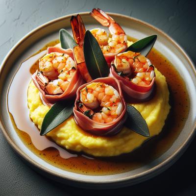 Image of Shrimp Saltimbocca with Polenta