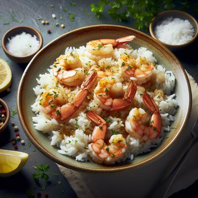 Image of Shrimp Scampi Over Rice