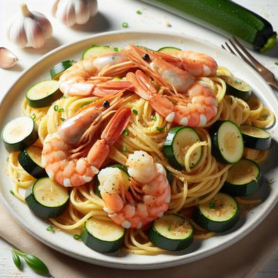 Image of Shrimp Scampi with Spaghetti and Zucchini