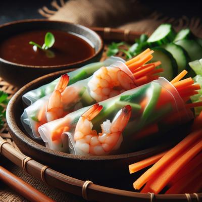 Image of Shrimp Spring Rolls with Hoisin Dipping Sauce