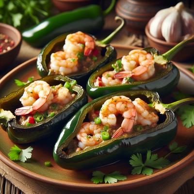 Image of Shrimp Stuffed Poblano Peppers