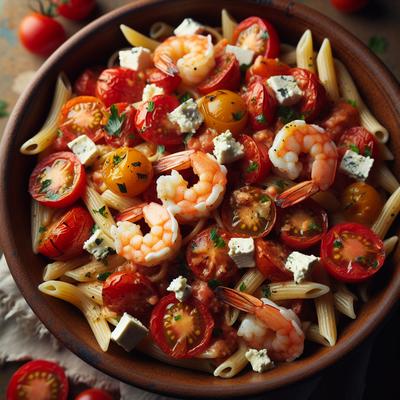 Image of Shrimp Tomato and Goat Cheese Pasta