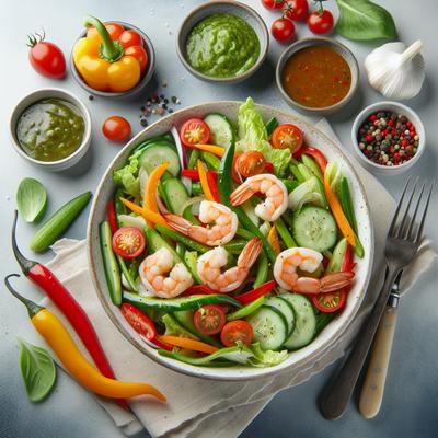 Image of Shrimp Vegetable Salad with Tarragon Chili Dressing for Two