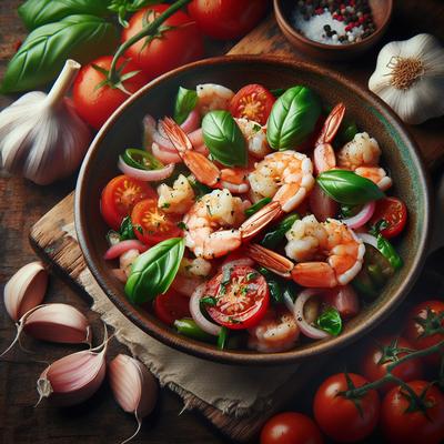 Image of Shrimp with Basil Garlic and Tomatoes