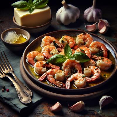 Image of Shrimp with Basil Garlic Butter