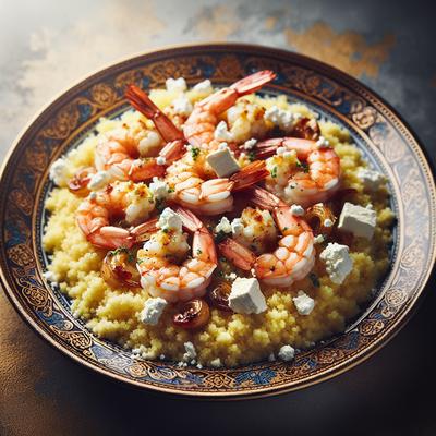 Image of Shrimp with Feta Over Couscous