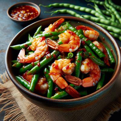 Image of Shrimp with Green Beans in Thai Chili Sauce