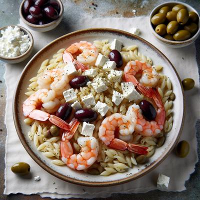 Image of Shrimp with Orzo Olives and Feta