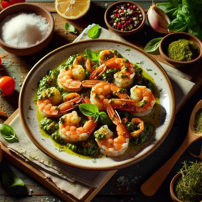 Image of Shrimp with Pesto Cream