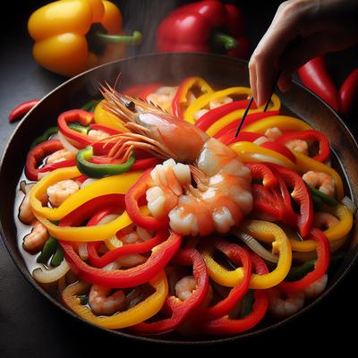 Image of Shrimp with Red and Yellow Peppers