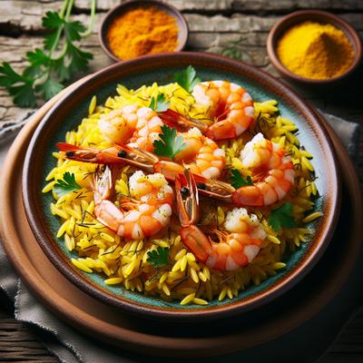 Image of Shrimp with Saffron Orzo