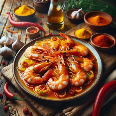 Image of Shrimp with Spicy Saffron Sauce Tapas Fr