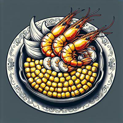 Image of Shrimp with Sweet Corn Sauce