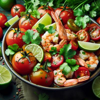 Image of Shrimp with Tomatoes Lime and Cilantro