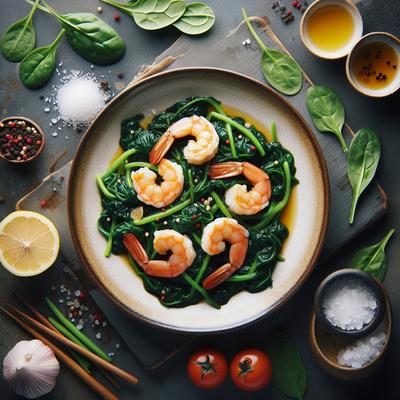 Image of Shrimp with Wilted Spinach