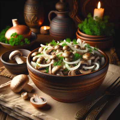 Image of Sienisalaatti a Fresh Mushroom Salad from Finland