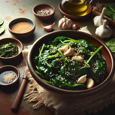 Image of Sigumchi Namul Korean Spinach Salad Kimchi