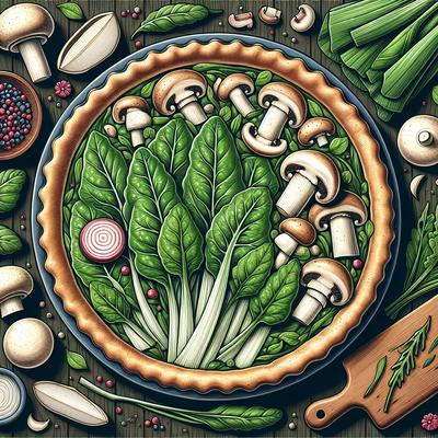 Image of Silverbeet Swiss Chard and Mushroom Pie