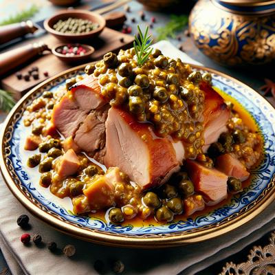 Image of Simmered Pork with Mustard Caper Sauce