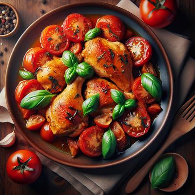 Image of Simmered Tomato and Basil Chicken