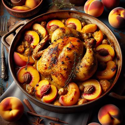 Image of Simple Baked Curry Chicken with Cling Peaches