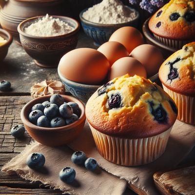 Image of Simple Blueberry Muffins