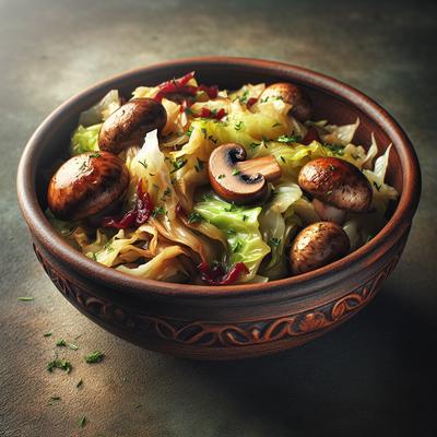 Image of Simple Cabbage and Mushroom Side