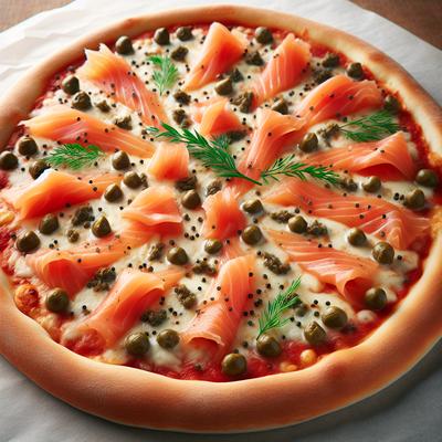 Image of Simple Cold Salmon and Caper Pizza
