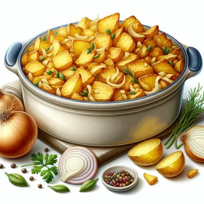 Image of Simple Crunchy Potato and Onion Casserole Low Cal