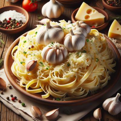 Image of Simple Fettuccine with Garlic Cheese