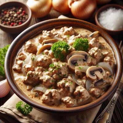 Image of Simple Ground Chicken Stroganoff