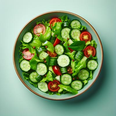 Image of Simple Healthy Summer Salad Green and Tossed