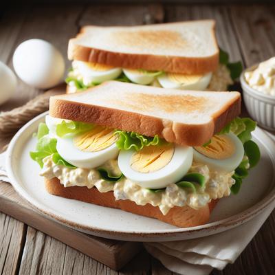 Image of Simple Homemade Egg Salad Sandwich