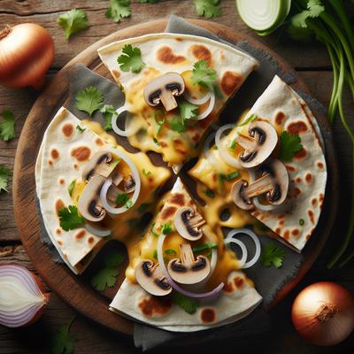 Image of Simple Onion Mushroom Quesadillas