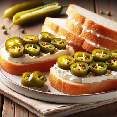 Image of Simple Pepperoncini and Cream Cheese Sandwiches