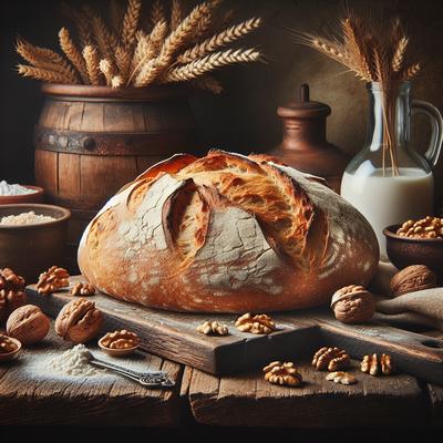 Image of Simple Rustic Bread with Walnuts