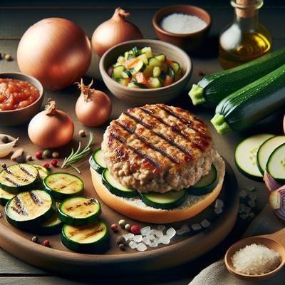 Image of Simple Savory Turkey Burgers with Zucchini Relish