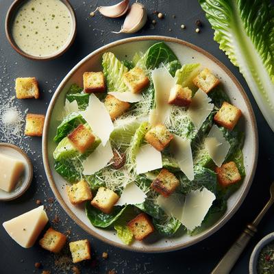 Image of Simple Scrumptious Caesar Salad with Quick Garlic Croutons