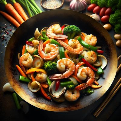 Image of Simple Seafood Stir Fry Low Carb